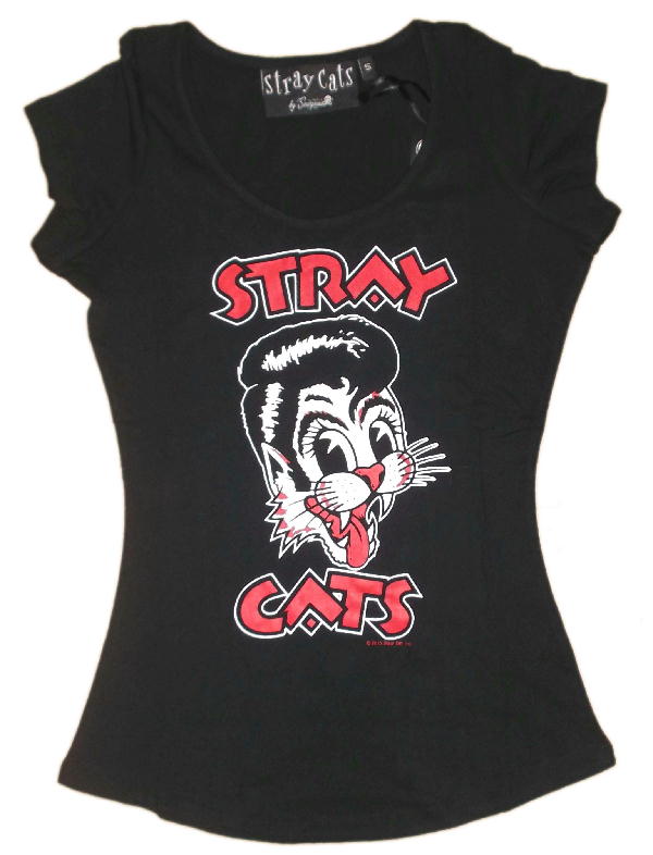 ストレイキャッツ StrayCats Lady's-Tシャツ ロカビリー　バンドTシャツ